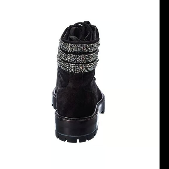 Jimmy Choo Eshe Suede Hiking Boot Black Size 38.5 - Picture 5 of 8